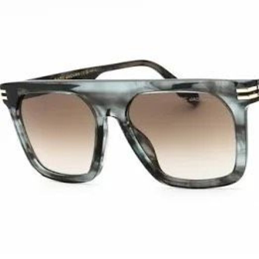 Marc Jacobs Square Frame Sunglasses Grey Horn Model 680/S Sporty Bold NEW